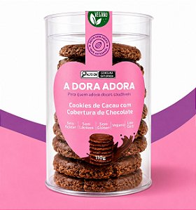 Cookie de Cacau com Chocolate ao leite de Coco 110g – Zero Açúcar, Zero Póliol, Zero Glúten, Zero Lácteos, Low Carb e Ve