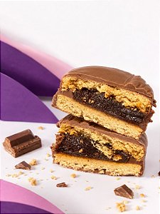 Alfajor Recheado com Brigadeiro Vegano e Cobertura de Chocolate ao Leite de Coco 60 g – Zero Açúcar, Zero Glúten, Zero L