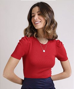 Blusa feminina básica vermelha