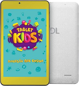 Tablet Kids com Capa Bumper, DL, TX394BBV, 8GB, 7'', Branco