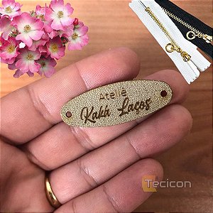 Kit 1.000 Etiquetas em Couro Sintético Personalizadas