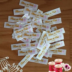 Kit 1.000 Etiquetas Personalizadas 1x3 cm (Cetim ou Gorgurão)