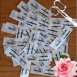 Kit 1.000 Etiquetas Personalizadas 1,5x4 cm (Cetim ou Gorgurão)