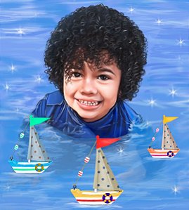 Ilustração Infantil Realista cabeça e tronco