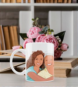 Cneca Ilustração minimalista duas pessoas