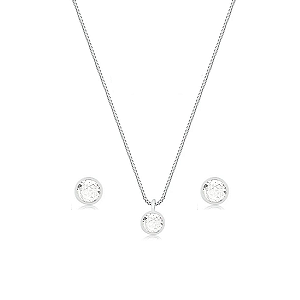 Conjunto colar + brinco  ponto de luz P