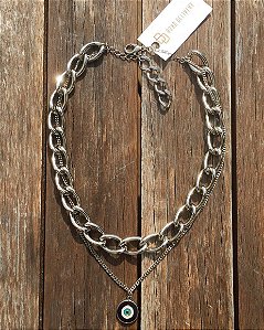 Colar prata olho grego