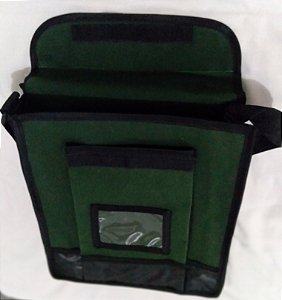 Bolsa em lona com 2 compartimento, fechamento em velcro
