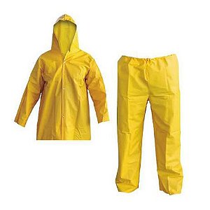 CONJUNTO P/CHUVA EM PVC AMARELO TAM. G