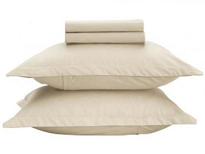 Jogo de Cama Karsten 180 Fios Liss Bege Queen