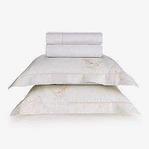 Jogo de Cama King Trussardi 300 Fios Cetim 100% Algodão Egípcio Villa Lina