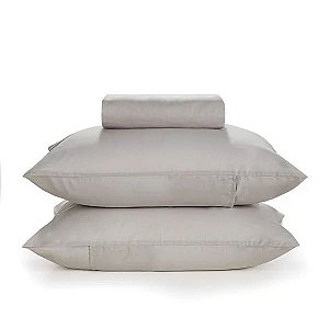 Jogo de Cama 3 Peças Karsten 150 Fios Matiz Cinza Queen