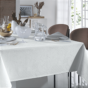 Toalha de Mesa 1,80x1,80m  Sempre Limpa Mendi Branco-Karsten