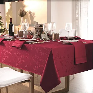 Toalha de Mesa  Veríssimo Vermelho  1,60x3,20cm - Karsten