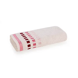 Toalha de Banho  Calera Ivory/ Rosa- Karsten