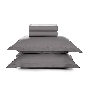 Jogo de Cama Queen Karsten 180 Fios Percal  Liss Grafite