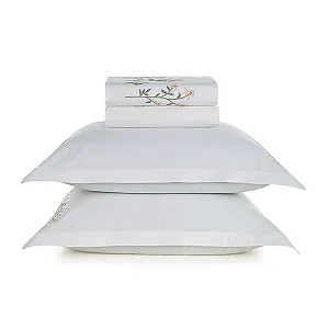 Jogo de Cama Queen com Bordado 200 Fios 100% Algodão Briana