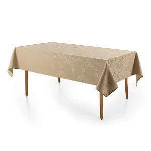 Toalha de Mesa Retangular 12 Lugares Roman Bege- Karsten