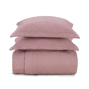 Cobre Leito Casal Karsten  180 Fios Percal Liss Rosa