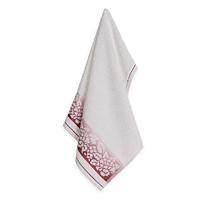 Toalha de Rosto Karsten Herrera Branco/Rosa