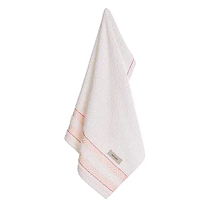 Toalha de Rosto Karsten San Lui Branco/Rosa