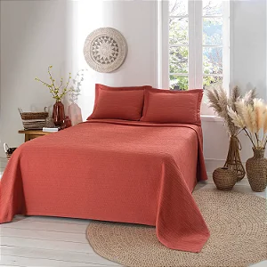 Kit Colcha Casal Döhler Londres Terracota