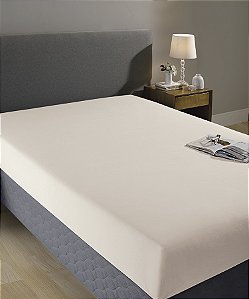 Lençol com Elástico King Döhler 130 fios Bege
