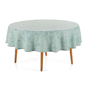 Toalha de Mesa Redonda 6 Lugares Roman Turquesa