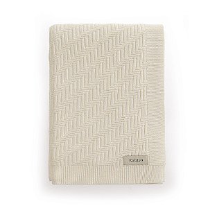 Manta Decorativa Salina de Tricô Branco-Karsten