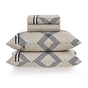 Jogo de Cama 4 Peças  100% algodão Magnus Queen Karsten