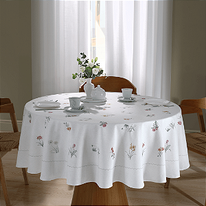 Toalha de Mesa Redonda Döhler Clean Arabella Diana 8 Lugares