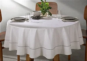 Toalha de Mesa Redonda Dohler Clean Renova Estampado Digital Iara 8 Lugares 1,80m