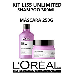 Kit Loreal Liss Unlimited Shampoo 300ml + Máscara 250g