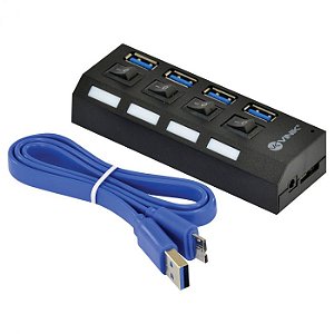 HUB USB 3.0 4 Portas com Interruptor HUV-50