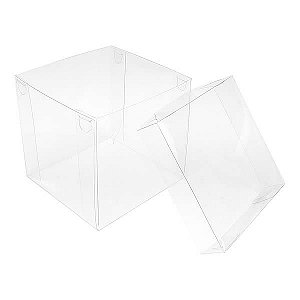 10 Caixa de Acetato PMB-3 (7.5x7.5x7.5 cm) Embalagem de Plástico Transparente