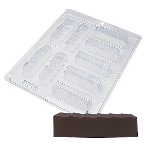 Forma para Chocolate Tablete Detalhado 28g Forma Simples Ref. 9300 BWB 5unids