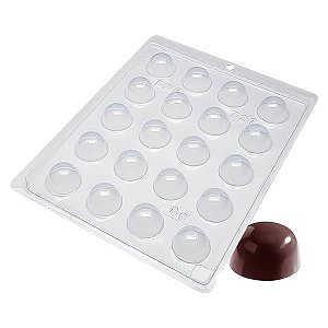 Forma para Chocolate Bombom Liso Pequeno 8g Forma Simples Ref. 727 BWB 5unids