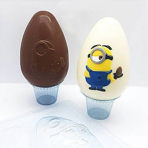 Forma para Chocolate com Silicone Ovo Minion Stuart 350g Ref. 11003 BWB Licenciada Universal 1unid