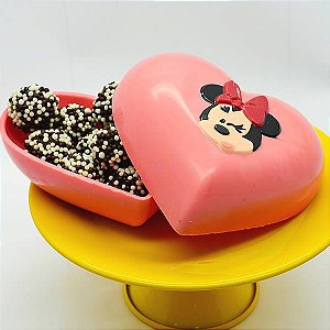 Forma para Chocolate com Silicone Coração Minnie 500g Ref. 12029 BWB Licenciada Disney 1unid