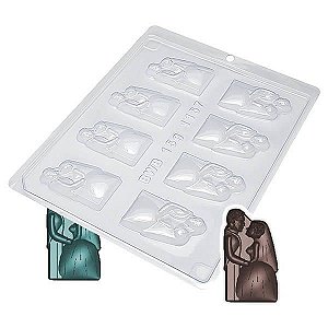 Forma para Chocolate Casal Noivos 15g Forma Simples Ref. 1157 BWB 5unids