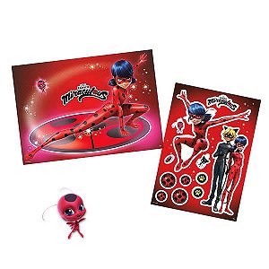 Kit Decorativo Miraculous Ladybug c/ 1 Painel e 12 Enfeites Regina 1unid Festas