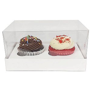 KIT Caixa para 2 Cupcakes Grandes (17,6x11x7 cm) Caixa e Berço KIT128 10unid