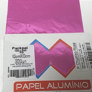 Papel Chumbo Aluminio Rosa Embrulho para Bombom e Trufinhas 10x10cm 300fls