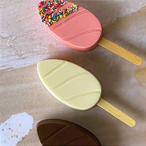 Forma para Chocolate com Silicone Paleta Ovo (casca 30g) Ref. 10228 BWB 1unid