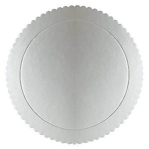 (4pçs) Cakeboard Prata 28cm Disco Redondo Base Laminada Suporte para Bolo - Silver Chef / Silver Plastic