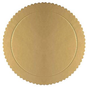 (4pçs) Cakeboard Dourado 28cm Disco Redondo Base Laminada Suporte para Bolo - Silver Chef / Silver Plastic