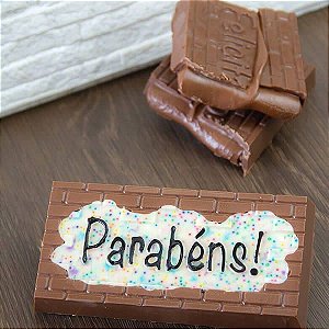 (1pç) Forma para Chocolate com Silicone Tablete Parabéns 200g Ref. 10183 BWB