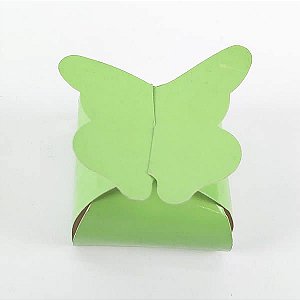 (24pç) PB-1 (5.5x5.5x3 cm) Caixa Borboleta Lisa Verde Claro Embalagem de Papel