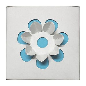 (24pçs) DV-13 Caixa Flor com Forro Azul Turquesa (8.5x8.5x8 cm) Decoração e Lembrancinhas, Caixa Surpresa, Primavera