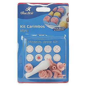 8pçs Kit Carimbos Mini Formas Rosa Bluestar, Carimbo para Docinhos e Massas